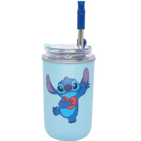 Copo Com Canudo Stitch