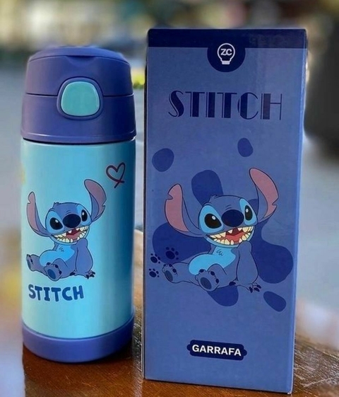 Garrafa Com Canudo Stitch