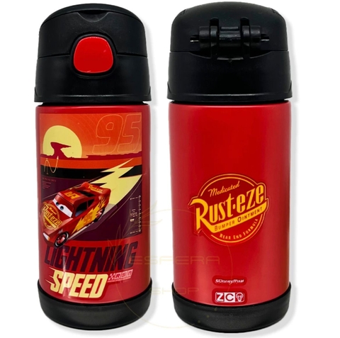 Garrafa com Canudo Carros