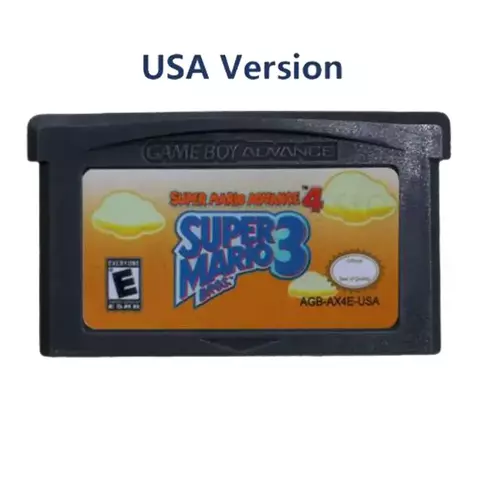 Cartucho de jogo gba, cartão de console de videogame de 32 bits, série mario,