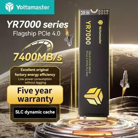 Yottamaster 7400 MB/S PCIe4.0 M.2 NVMe SSD 4 TB 2 TB 1 TB 512 GB Disco rígido i