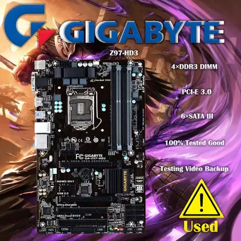 Gigabyte GA-Z97-HD3 100% placa-mãe original lga1150 ddr3 usb3.0 32g z97 Z97-HD3