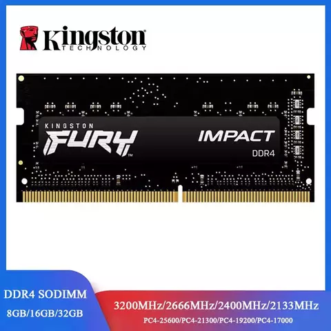 Kingston FURY Impact DDR4 RAM 32 16 8GB 3200MHz 2400 2666MHz Memória SODIMM 260