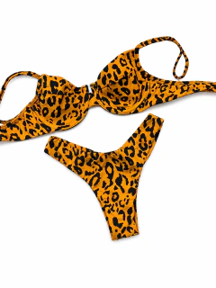 Biquíni Meia-Taça e Asa Delta Oncinha | Animal Print Mare Mio na internet