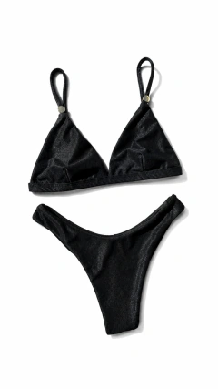 Biquíni Asa Delta e Top Fixo Sem Bojo Preto | Glam Mare Mio - comprar online
