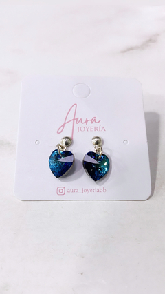Aros corazón cristal