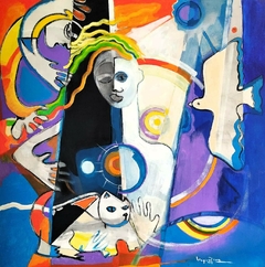 Acrílico sobre bastidor entelado. 100cm. X 100cm. (El marco es ilustrativo) - comprar online