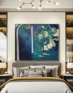 Acrílico sobre tela. 150 cm x 180 cm (El marco es ilustrativo) en internet