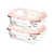 Kit 2 Potes De Vidro Herméticos Retangular 370ml