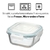 Kit 4 Potes De Vidro Herméticos Quadrado 310ml - Liquida Mix