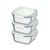 Kit 3 Potes De Vidro Herméticos Quadrado 310ml