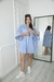 MAXI CAMISA RAYADA CELESTE