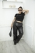 WIDE LEG ENGOMADO NEGRO