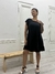 VESTIDO LINO CON VOLADO NEGRO