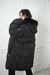 MAXI CAMPERON PUFFER CON PIEL NEGRO - tienda online