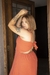 VESTIDO CREPE ANUDADO EN ESPALDA NARANJA - comprar online
