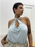 MUSCULOSA CON LAZO CELESTE en internet