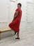 VESTIDO LINO CON VOLADO ROJO - comprar online