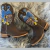 Bota Texana Masculina em Couro Bico Quadrado Salto Carrapeta Índio Azul