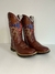 Bota Texana em Couro Legitimo Bico Quadrado Bordado Boi USA - loja online