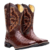Bota Texana Masculina em Couro Bovino Estilizada em Avestruz Bordado Tribal
