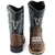 Bota Texana Infantil em Couro Legítimo Sola de Borracha Bico Quadrado Bordado Boi Flores Verde - comprar online
