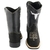Bota Texana Infantil Snake Preta Couro Legítimo com Ziper Sola de Borracha Bico Quadrado Bordado Cara de Boi - comprar online