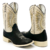Bota Texana Masculina em Couro Bico Quadrado Sola Branca Snak Serpente