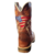 Bota Texana em Couro Legitimo Bico Quadrado Bordado Boi Bandeira USA - comprar online