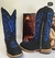 Bota Texana Masculina em Couro Legítimo Bico Quadrado Salto Carrapeta Asa Azul - comprar online