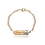 Pulseira Personalizada Chapada Com Nome E Coroa Folheado Em Ouro 18k