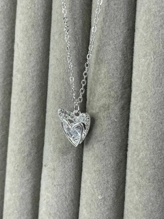 Colar Duo Coração Cravejado - comprar online