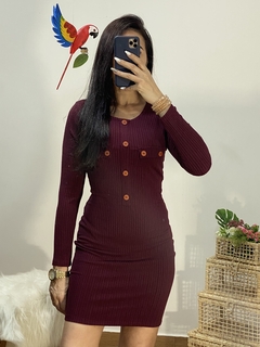 Vestido Tubinho Manga Longa Casual - loja online