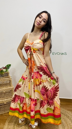 VESTIDO ESTAMPADO MIDI INSP. FARM na internet