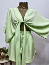 CONJUNTO BLUSA NOZINHO E SHORT VERDE