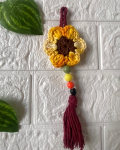 Bolsa de Crochê Girassol Tropical com Chaveiro Removível – Handmade Evonks - EVONKS OFICIAL 