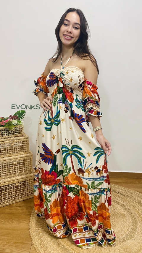 VESTIDO LONGO LÁSTEX TOMARA QUE CAIA INSP. FARM - comprar online