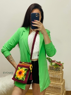 Bolsa de Crochê Girassol Tropical com Chaveiro Removível – Handmade Evonks na internet