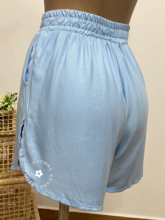 CONJUNTO BLUSA NOZINHO E SHORT AZUL - comprar online