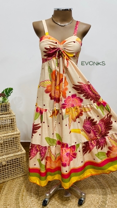 VESTIDO ESTAMPADO MIDI INSP. FARM