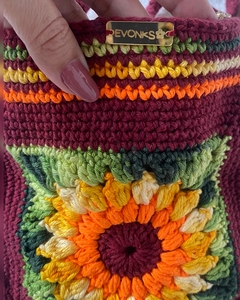 Bolsa de Crochê Girassol Tropical com Chaveiro Removível – Handmade Evonks - comprar online