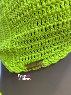 CONJUNTO CROCHÊ TOP FLOR COM SAIA CURTA - loja online