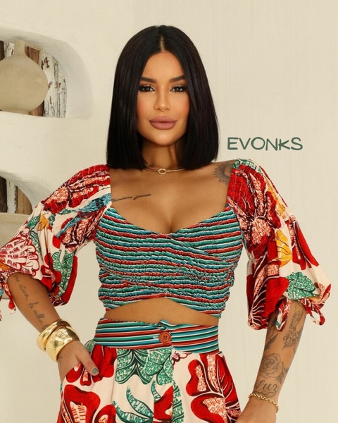 CROPPED LASTEX ARARA AZUL - comprar online