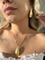 Conjunto Colar e Brinco Gota Martelada Maxi Bijuteria