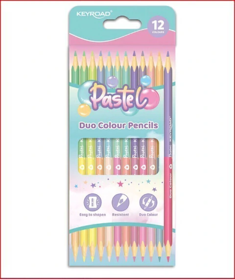 LAPICES COLORES PASTEL DOBLE PUNTA x12 KR3530
