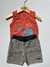 13412 - Conjunto Regata e Bermuda em Moletom Listrado | Coral - Tile e Sul na internet