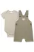75485 - CONJUNTO DE BODY MASCULINO EM RIBANA 1X1 E JARDINEIRA EM MESCLADO BICOLOR COM ELASTANO - LUCBOO