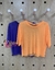 Blusa cropped manga tule laranja flúor - loja online