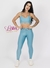 Calça e top - aveludado de compressão - cintura alta empina - Azul geada - comprar online