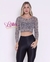 Blusa Cropped de tule manga longa estampa onça onça colors - loja online